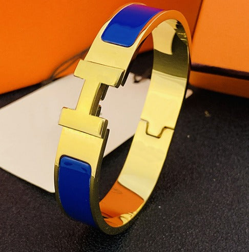 Designer Inspired H Click Bracelets Royal Blue