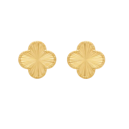 Four Leaf Clover Earrings  18K GP