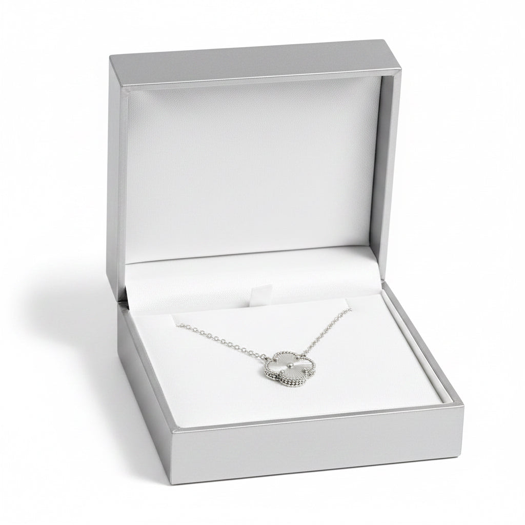 Four Leaf Clover Necklace 925 Silver / Rhodium Plating