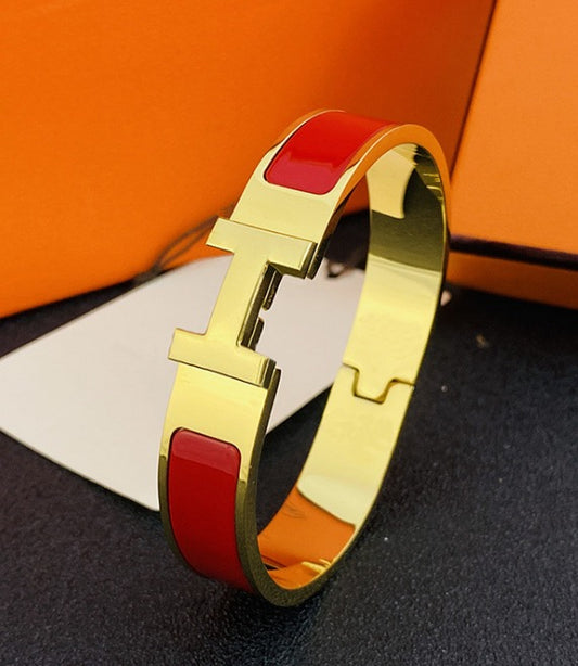 Designer Inspired H Click Bangle Red