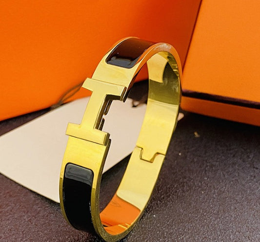 Designer Inspired H Click Bangle Black