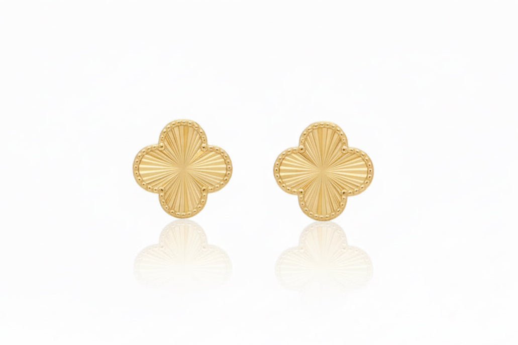 Four Leaf Clover Vermeil Studs