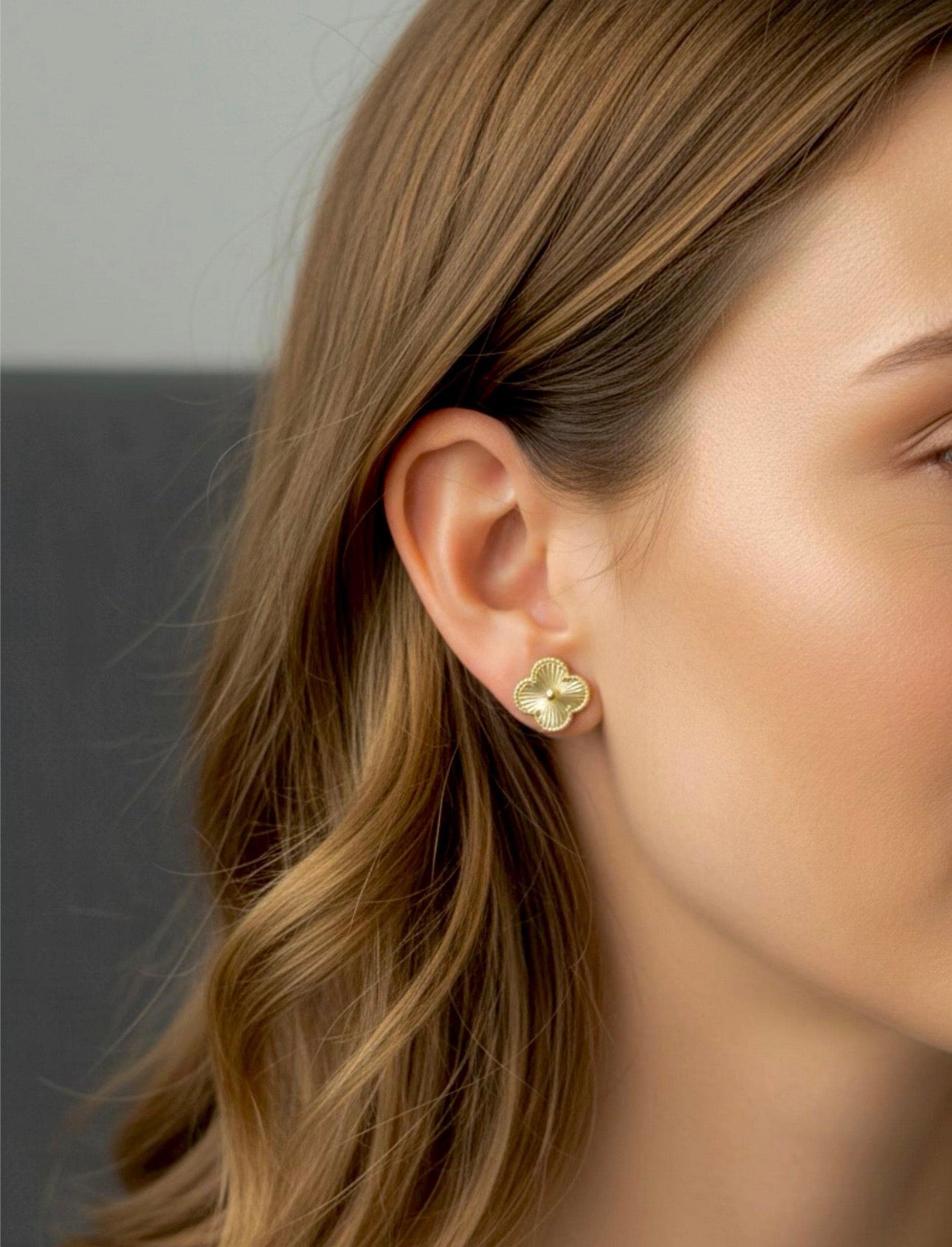Four Leaf Clover Vermeil Studs