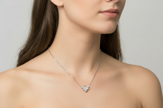 Sterling silver Honey Bee Necklace 18" chain