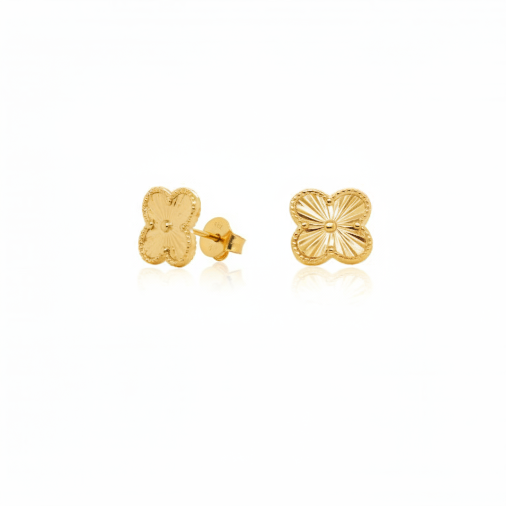 Four Leaf Clover Vermeil Studs