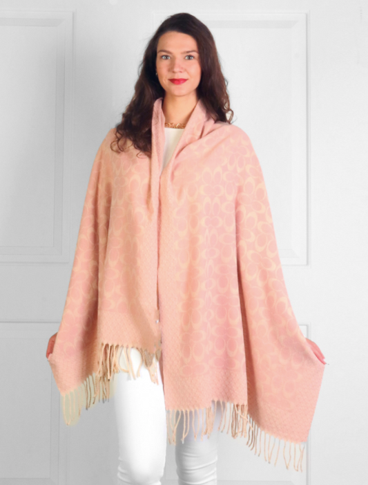 Designer Inspired C Logo Scarf Pink