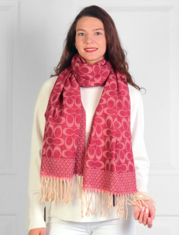 Designer Inspired C Logo Scarf Red Scarf