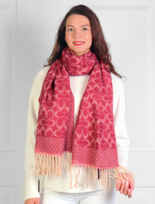 Designer Inspired C Logo Scarf Red Scarf